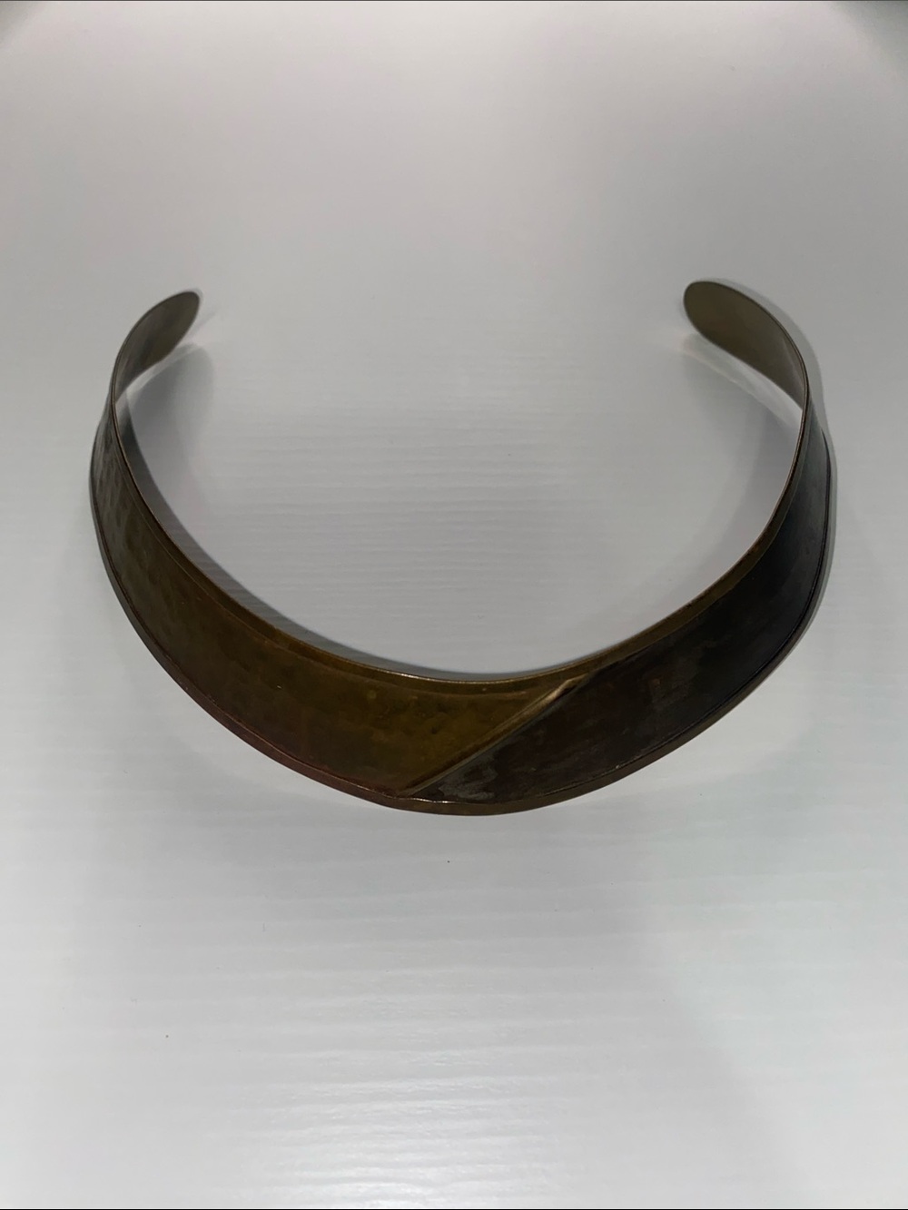 Wide Metal Collar Choker in Antique Brass Tone
